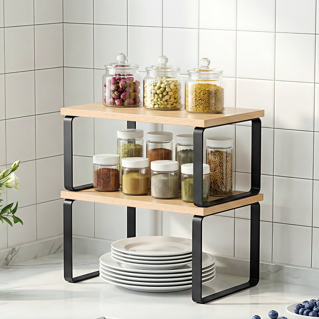 Cefito Kitchen Storage Shelves Rack Cupboard Cabinet Organiser Set of 2