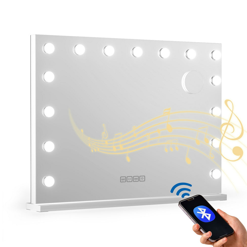 Embellir Bluetooth Makeup Mirror 80x58cm Hollywood Vanity with LED Light Wall