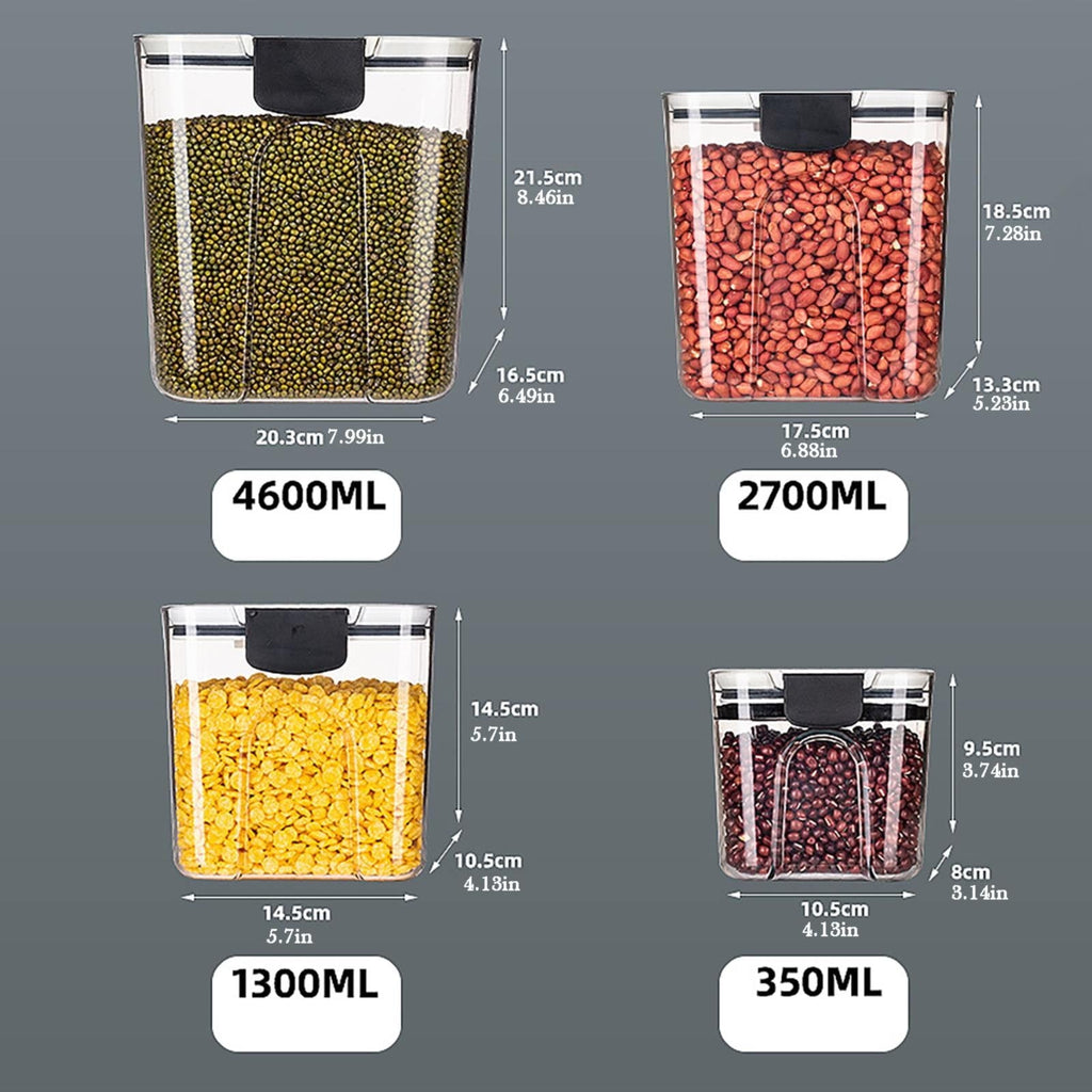 Airtight Food Storage Container Set with Labels for Flour, Sugar, Baking Ingredients and Pantry Organization, Style A