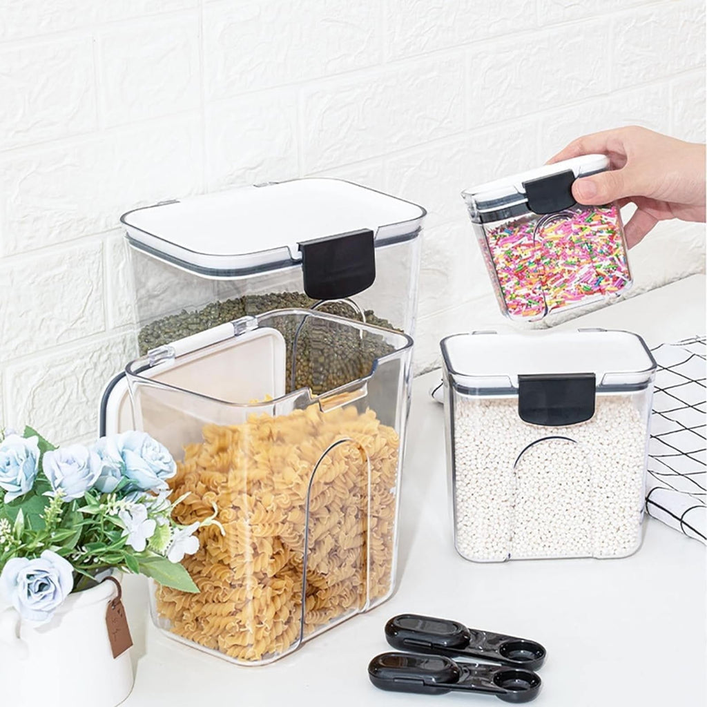 Airtight Food Storage Container Set with Labels for Flour, Sugar, Baking Ingredients and Pantry Organization, Style A