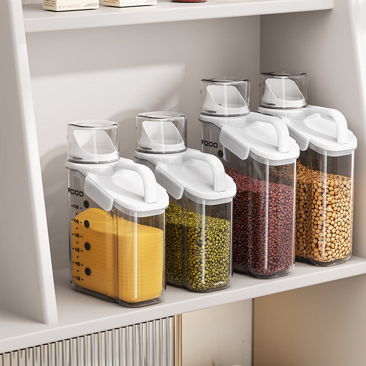 2000ml/2800ml Airtight Cereal Container Rice Dry Grain Dispenser Thicken Rice Cylinder Clear Food Storage Box L Blue