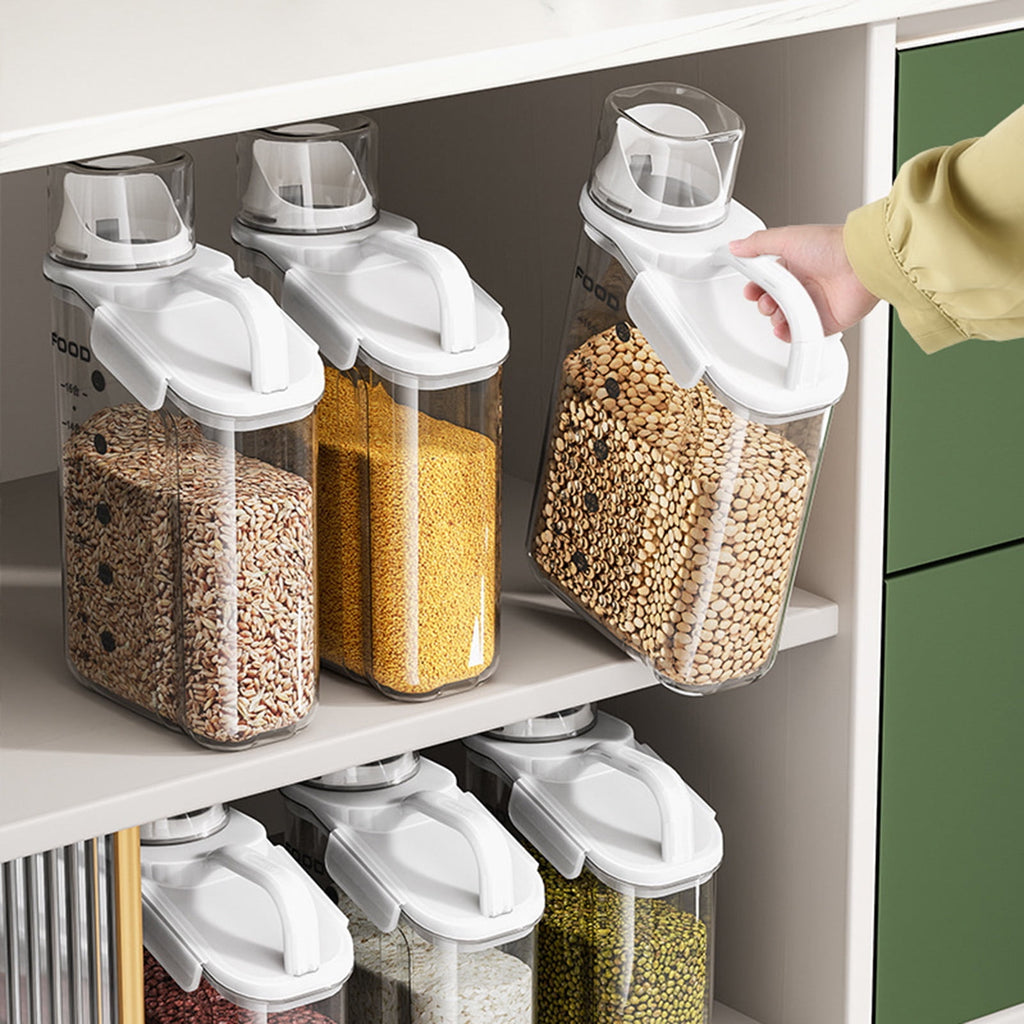 2000ml/2800ml Airtight Cereal Container Rice Dry Grain Dispenser Thicken Rice Cylinder Clear Food Storage Box L Blue