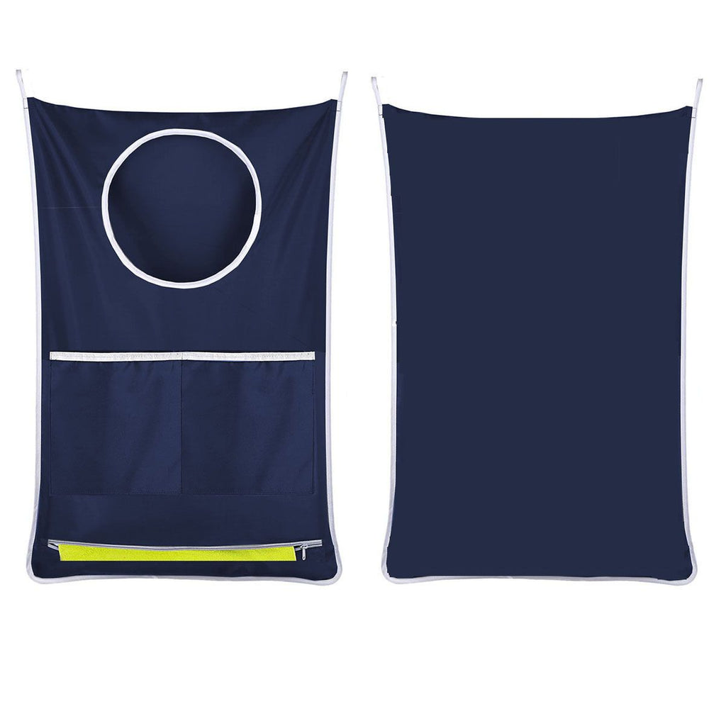 2 pack Hanging Laundry Hamper, Over The Door Laundry Hamper, Hanging Laundry Bag with Pockets Zipper Foldable Lightweight, for Camper Apartment College Dorm Room Storage Small Space Organizer