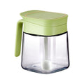 12.3 oz Airtight Sealing Condiment Container, One-Touch Open Glass Seasoning Box, Leakproof Moistureproof Kitchen Storage Jar for Spices, Salt, Sugar, and Dry Goods
