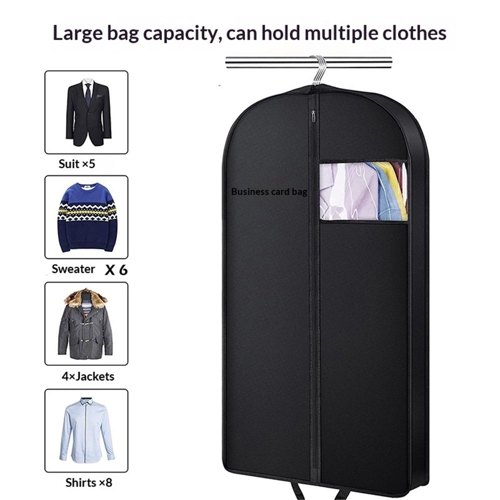 Garment Bag 59-Inch – Non-Woven Hanging Clothes Storage Cover for Suits, Dresses & Coats, Zippered for Closet or Travel (black,Dust bag only)