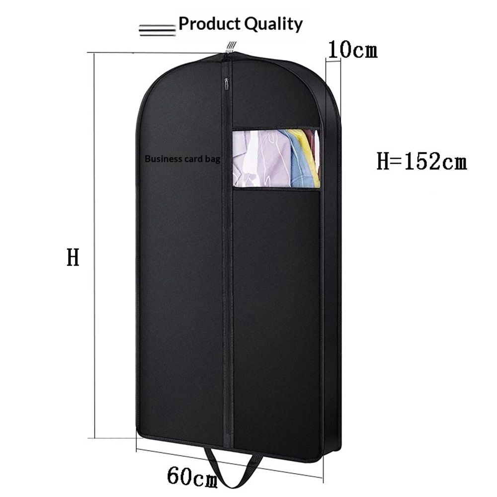 Garment Bag 59-Inch – Non-Woven Hanging Clothes Storage Cover for Suits, Dresses & Coats, Zippered for Closet or Travel (black,Dust bag only)