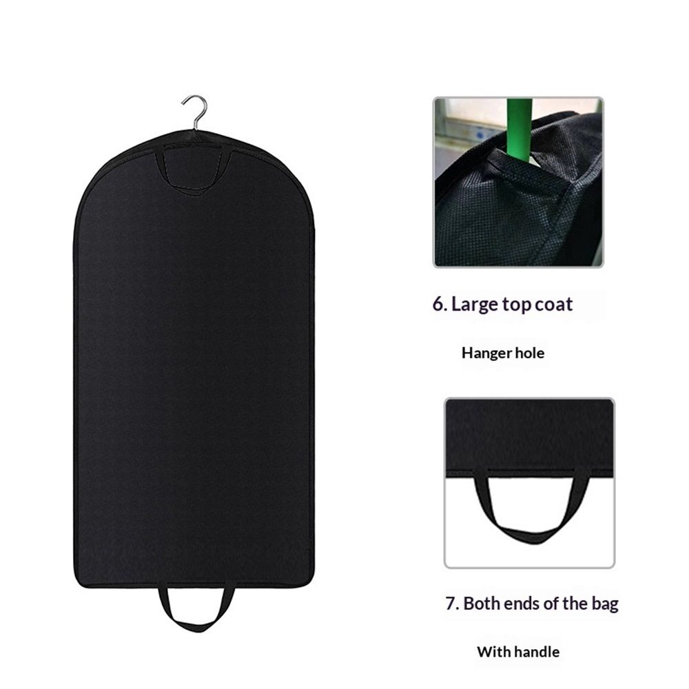 Garment Bag 59-Inch – Non-Woven Hanging Clothes Storage Cover for Suits, Dresses & Coats, Zippered for Closet or Travel (black,Dust bag only)