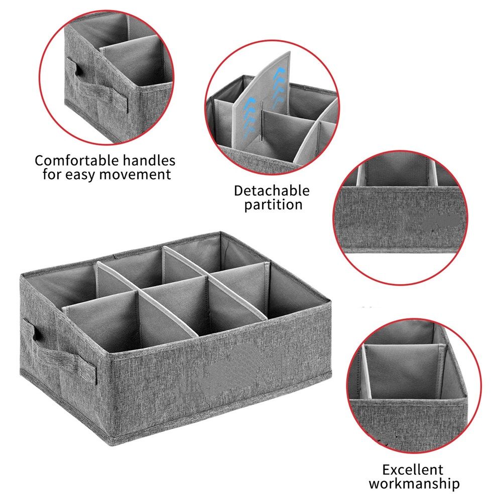 Snack Organizer for Countertop, 6 Compartments Snack Organizer, Snack Container Holder for Kitchen Pantry Organizer and Storage-Grey