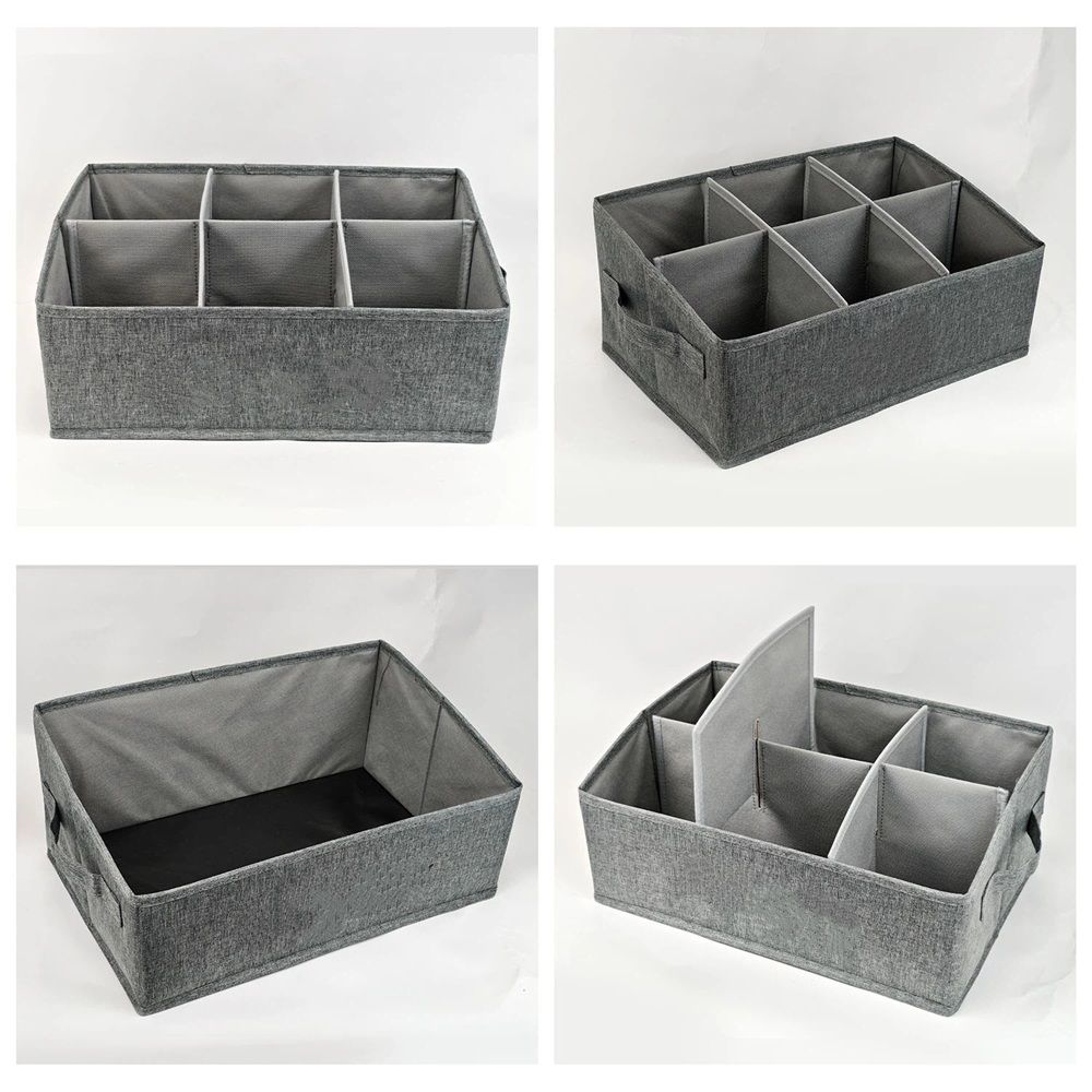Snack Organizer for Countertop, 6 Compartments Snack Organizer, Snack Container Holder for Kitchen Pantry Organizer and Storage-Grey