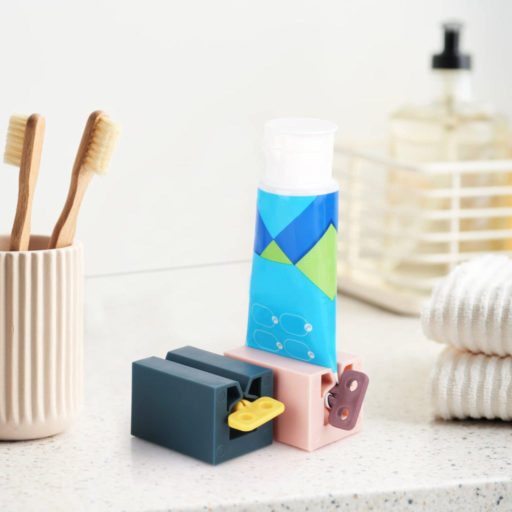 Rolling Toothpaste Squeezer Set of 4 Standing Toothpaste Holder Bathroom Organizer Tube Squeezer Tool for Toothpaste, Ointment