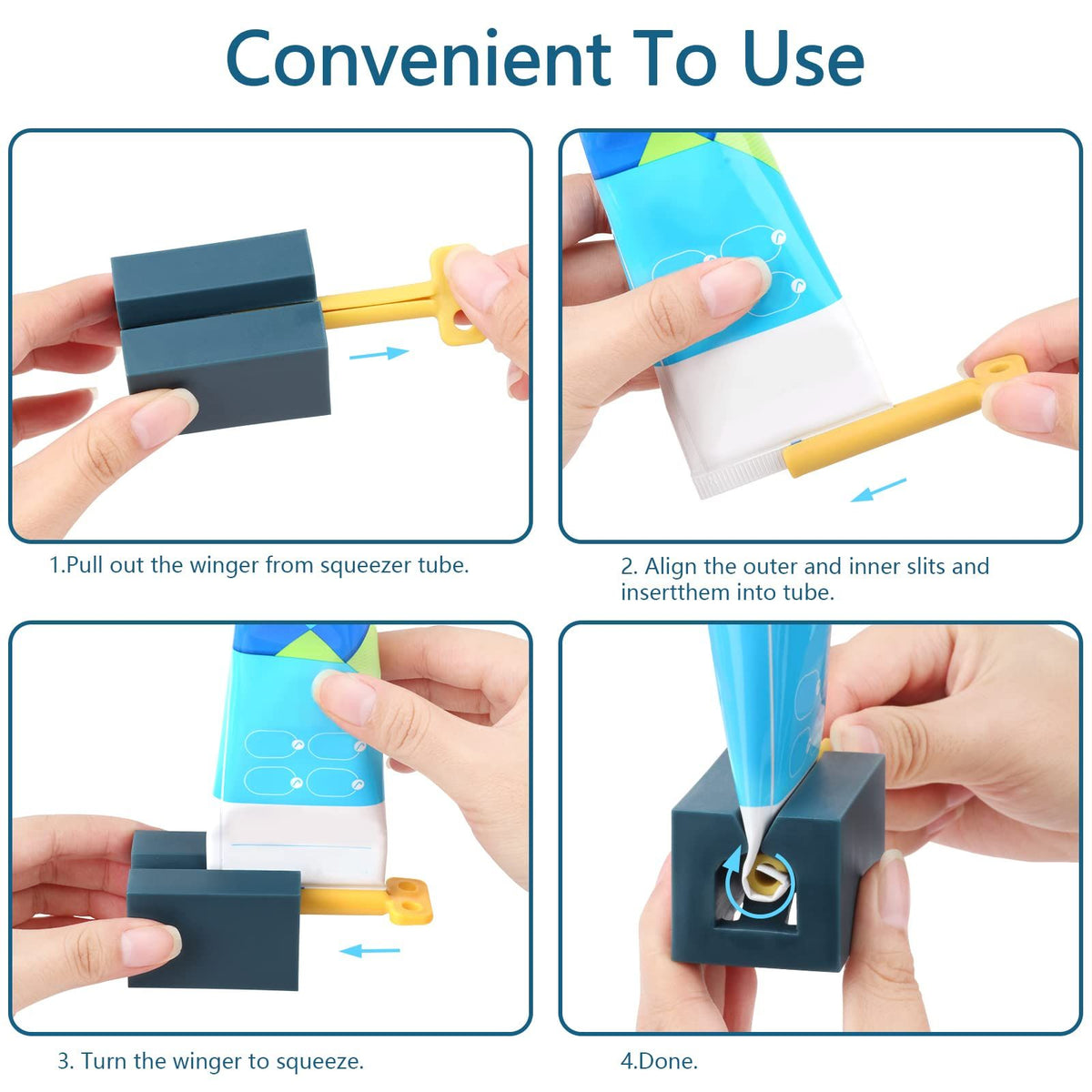 Rolling Toothpaste Squeezer Set of 4 Standing Toothpaste Holder Bathroom Organizer Tube Squeezer Tool for Toothpaste, Ointment