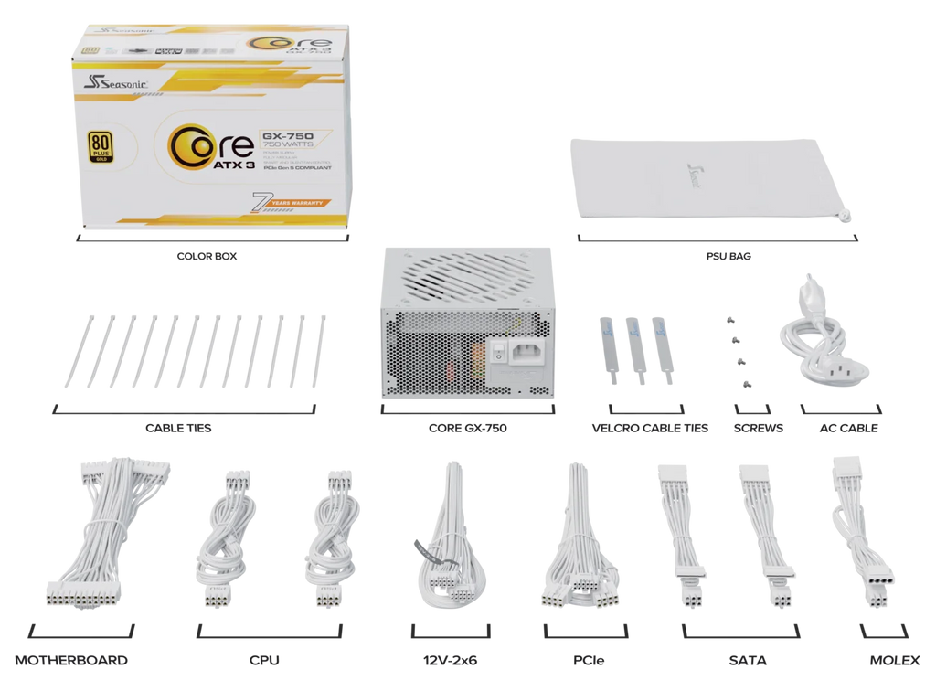 Seasonic CORE GX-750 White ATX 3.1 750W (SRP-CGX751-A5A32SF-WHITE)