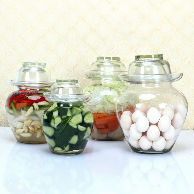 Premium Chinese and Korean Fermentation Pickle Glass Jar Kimchi Sauerkraut Canisters & Jars Large 7.5L
