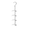2-Pack White 360 Degree Rotating 4-Tier Closet Organiser Hook - Multi-Functional Bag Hanger, Tie & Belt Rack for Wardrobe Storage