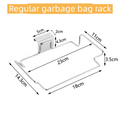 Stainless Steel Over-Cabinet Trash Bag Holder with Curved Ear Hook  - Heavy Duty Hanging Waste Bag Support for Home & Office